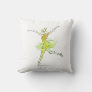 Outline Stroke Dancing Green Ballerina Studio Cushion