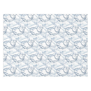 Outline whales tablecloth