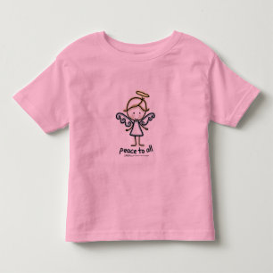 Outlined Angel-Peace to All Toddler T-Shirt