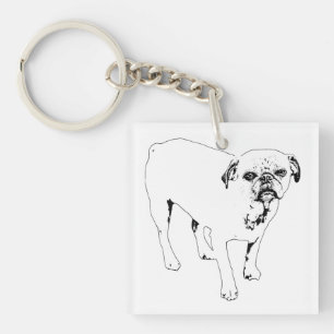 Outlined Dog Keychain For Stylish Easygoing Days