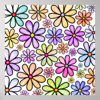 Outlined Floral Print