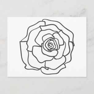 Outlined Flower Postcard