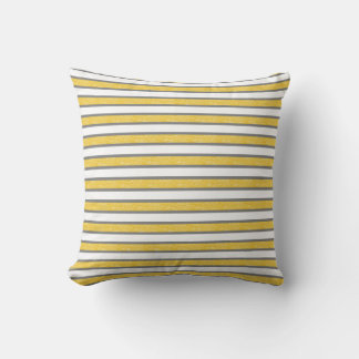Outlined Grey and Static Gold Stripes Cushion