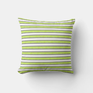 Outlined Grey and Static Lime Green Stripes Cushion