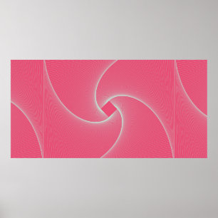 outlined square vortex in velvet pink poster
