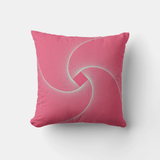 Outlined square vortex, velvet pink. cushion