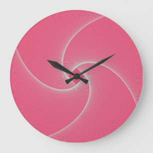 Outlined square vortex, velvet pink. large clock