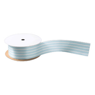 Outlined Stripes Pastel Blue Satin Ribbon