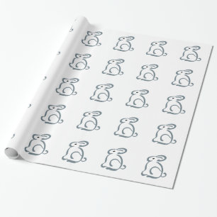 Outlne Bunny Wrapping Paper