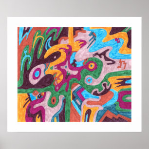 "Outpouring" Abstract Art Poster