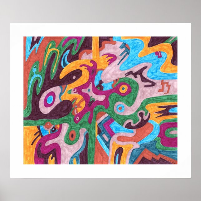 "Outpouring" Abstract Art Poster (Front)