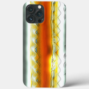 Outrageous abstract stripes in orange and grey     iPhone 13 pro max case