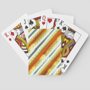 Outrageous abstract stripes in orange and grey     playing cards