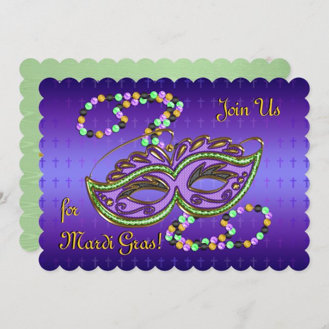 Outrageous Mardi Gras Party - Personalised Invitation (Front/Back)