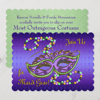 Outrageous Mardi Gras Party - Personalised Invitation