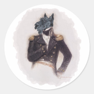 Outrageously Heroic Scottish Terrier Classic Round Sticker