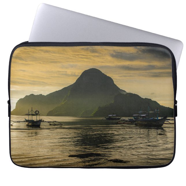 Outrigger At Sunset Laptop Sleeve (Front)