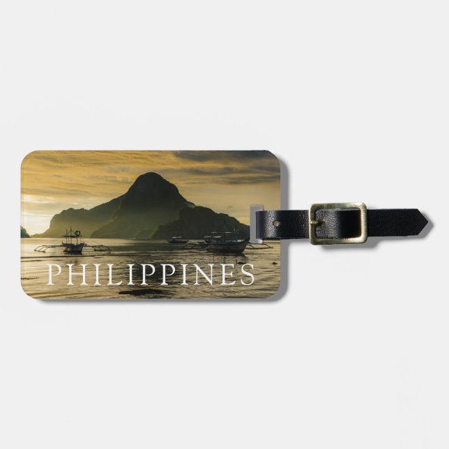 Outrigger At Sunset Luggage Tag (Front Horizontal)
