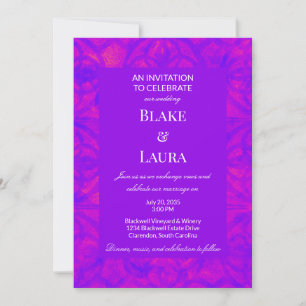 Outrun Purple Summer Bold Custom Invitation