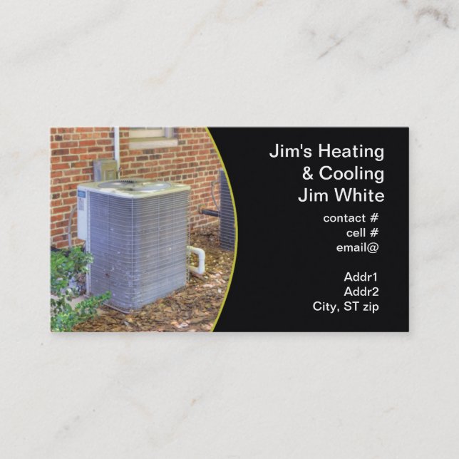 outside heat pump brick wall business card (Front)