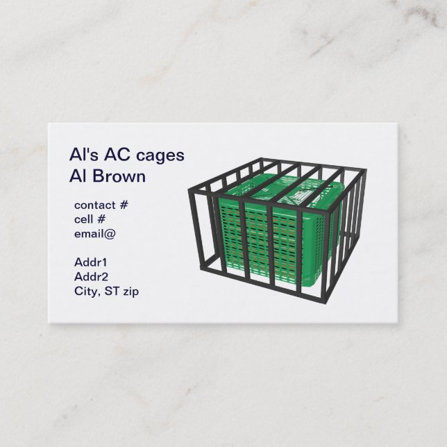outside heat pump security cage business card (Front)
