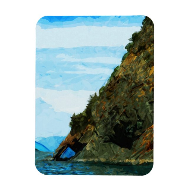 Outside the Bay of Seward Alaska Abstract Magnet (Vertical)