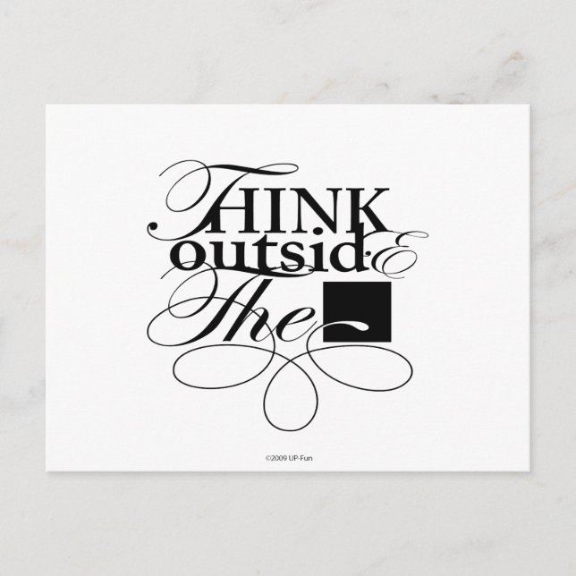 Outside the Box Black Logo Postcard (Front)