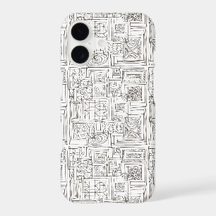 Outside The Box-Whimsical Black And White Ink Art