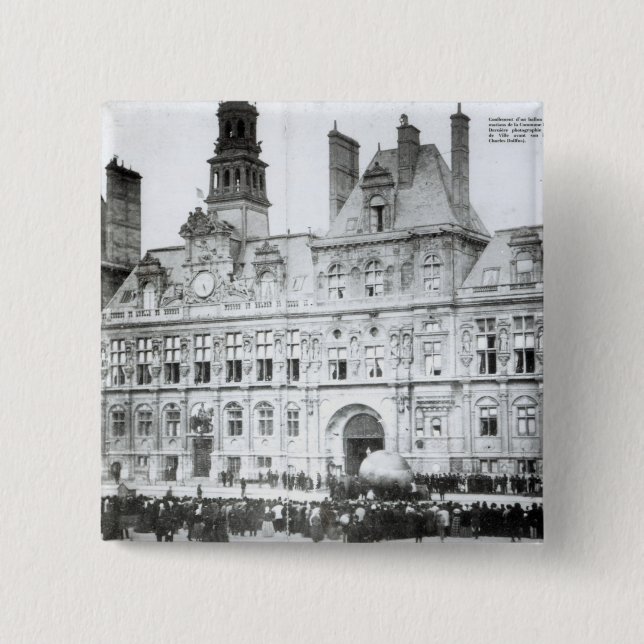 Outside the Hotel de Ville 15 Cm Square Badge (Front)
