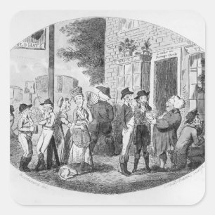 Outside the Old Hats Tavern Square Sticker