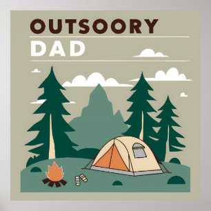 "Outsoory Dad": Camping and Wilderness Retreat Poster
