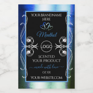 Outstanding Blue Teal Black Product Labels Logo