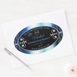 Outstanding Blue Teal Black Product Labels Logo