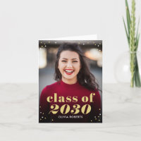 Outstanding Class Graduation Photo Thank You Card
