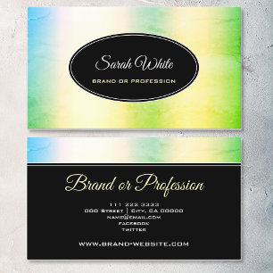 Outstanding Colorful Ombre Design Teal Blue Ombre Business Card