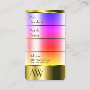 Outstanding Gold and Rainbow Colours with Monogram Business Card