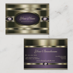 Outstanding Purple and Chrome with Faux Diamonds  Business Card
