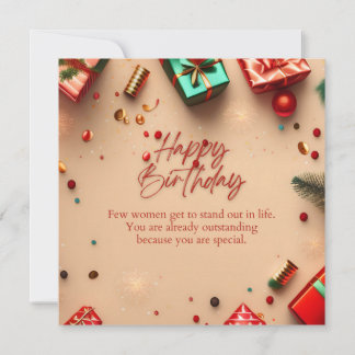 Outstanding Woman Birthday Holiday Card