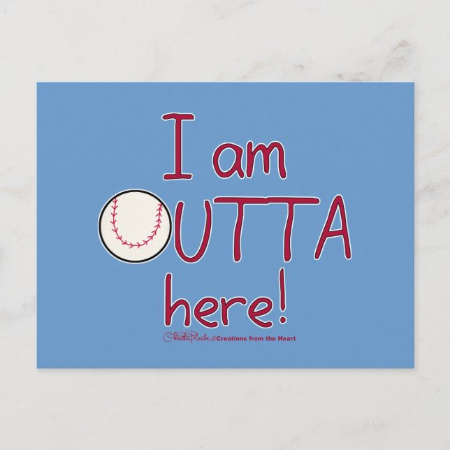 Outta Here! Baseball Postcard (Front)