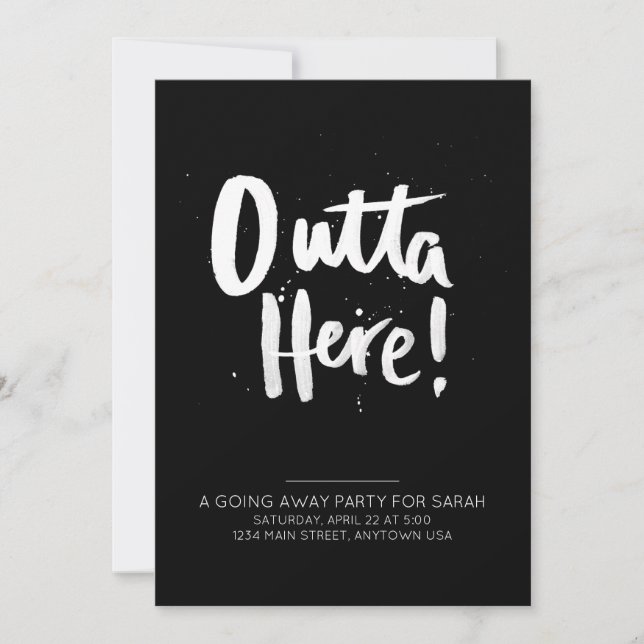 Outta Here Going Away Party Invitation (Front)