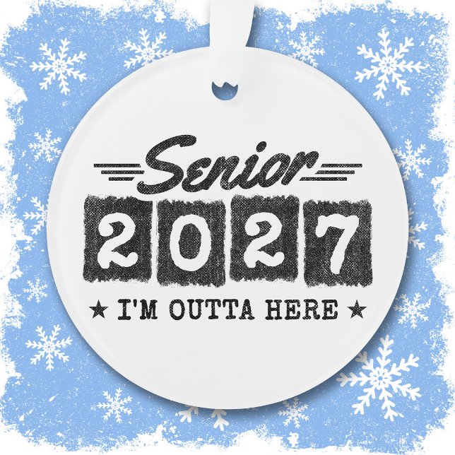 Outta Here Graduation Retro Senior Class of 2027 Ornament (Creator Uploaded)