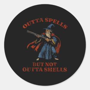 Outta Spells But Not Outta Shells Vintage  Classic Round Sticker