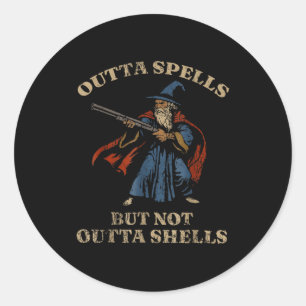 Outta Spells But Not Outta Shells Vintage  Classic Round Sticker