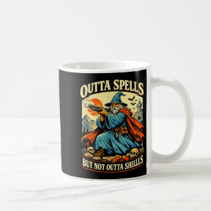 Outta spells but not outta shells wizard fantasy coffee mug