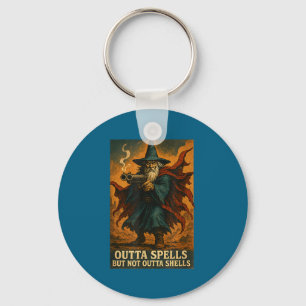 Outta Spells But Not Outta Shells Wizard Fantasy M Key Ring
