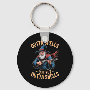 Outta Spells But Not Outta Shells Wizard Fantasy M Key Ring