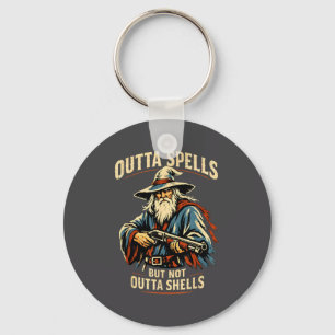 Outta Spells But Not Outta Shells Wizard Fantasy M Key Ring