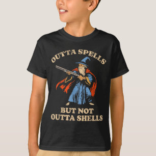 Outta Spells But Not Outta Shells Wizard Fantasy M T-Shirt