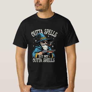 Outta Spells But Not Outta Shells Wizard Fantasy  T-Shirt