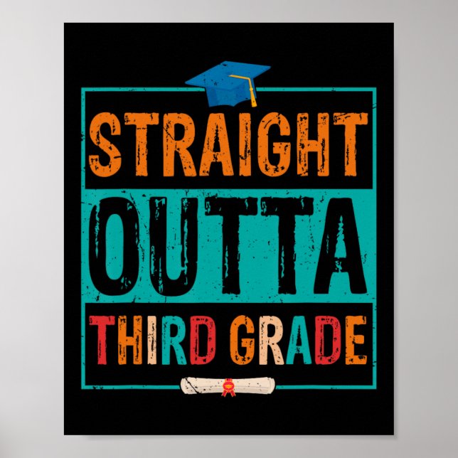 Outta Third Grade Summer Vacation Graduation  Poster (Front)